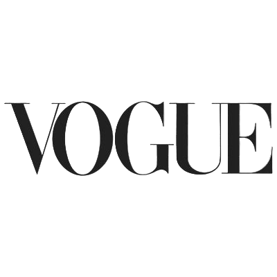 Black 'VOGUE' logo on a transparent background