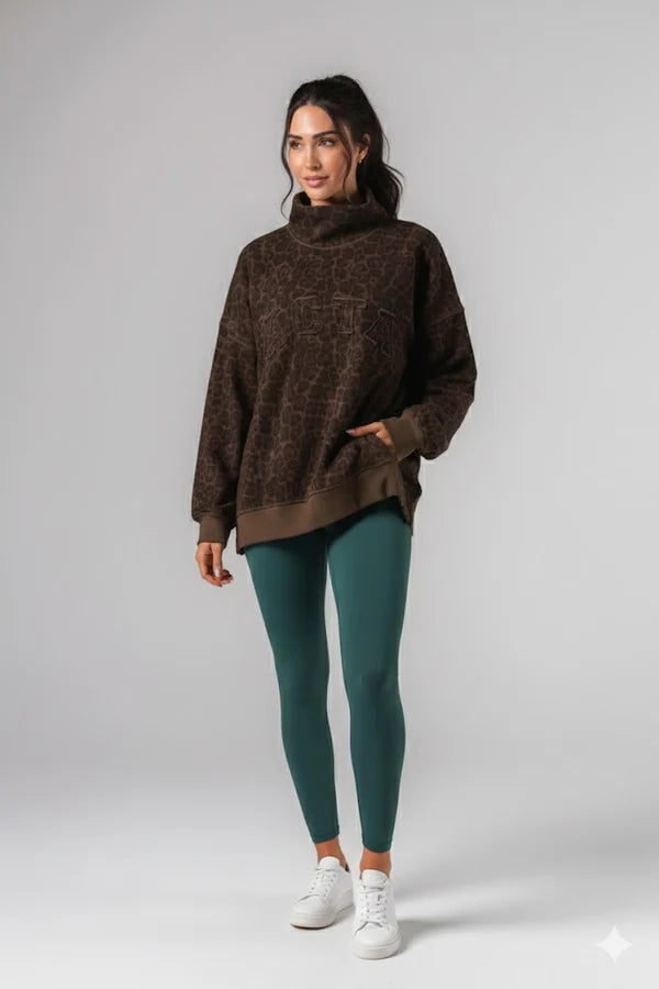 Halle x Acta Essential Mockneck Leopard
