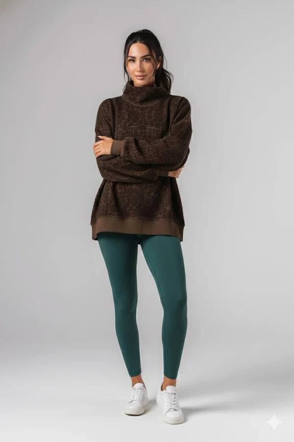 Halle x Acta Essential Mockneck Leopard