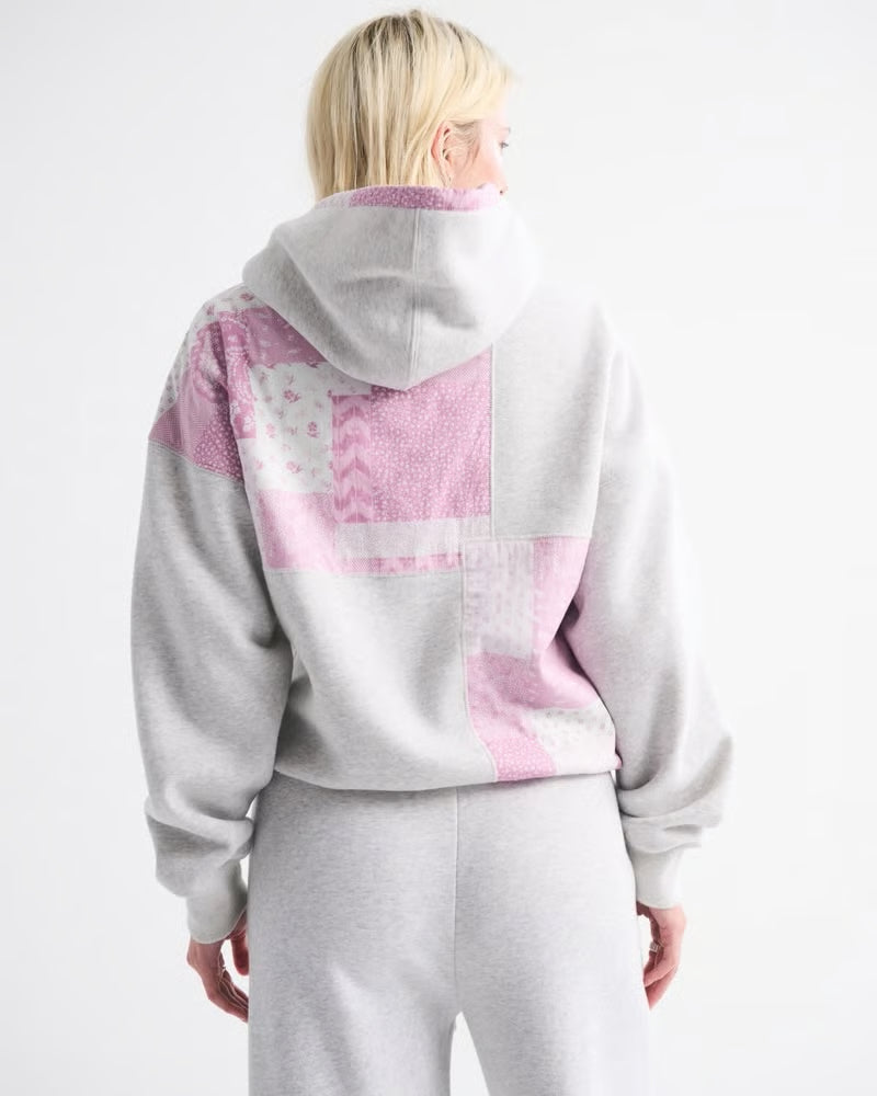 Abercrombie & Fitch Pink Patchwork Hoodie